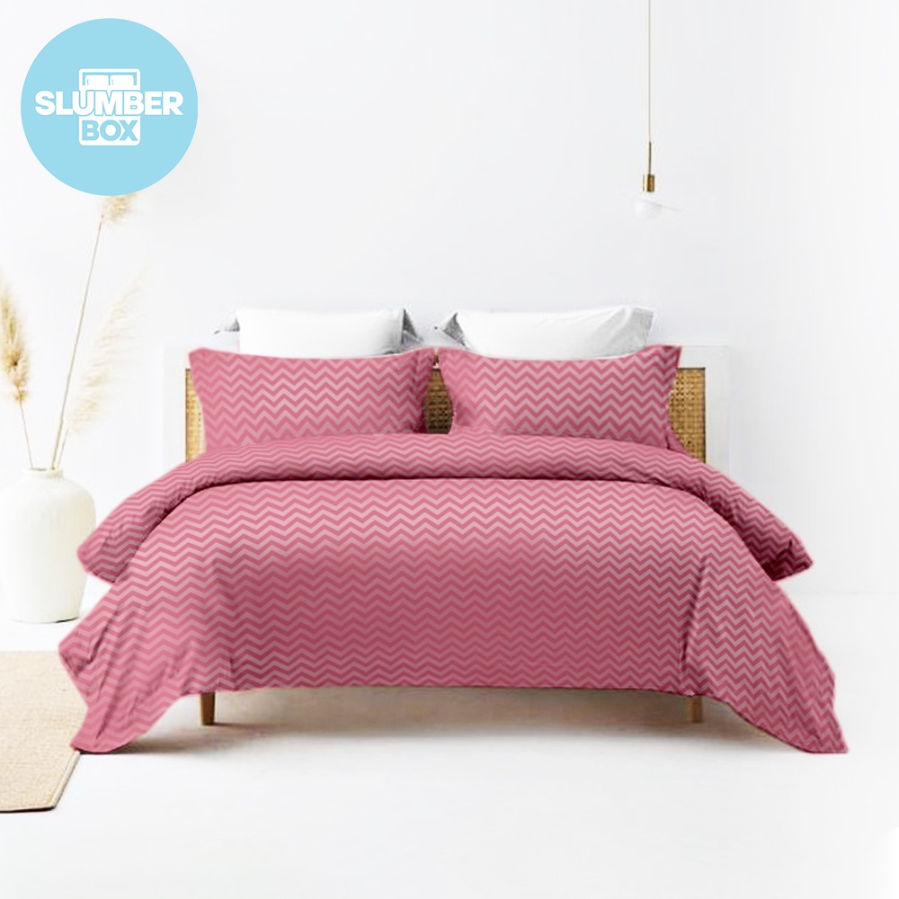 Slumber Box 4in1 Chevron Beddings Bed Sheet Bedsheet Set (2 Pillowcase