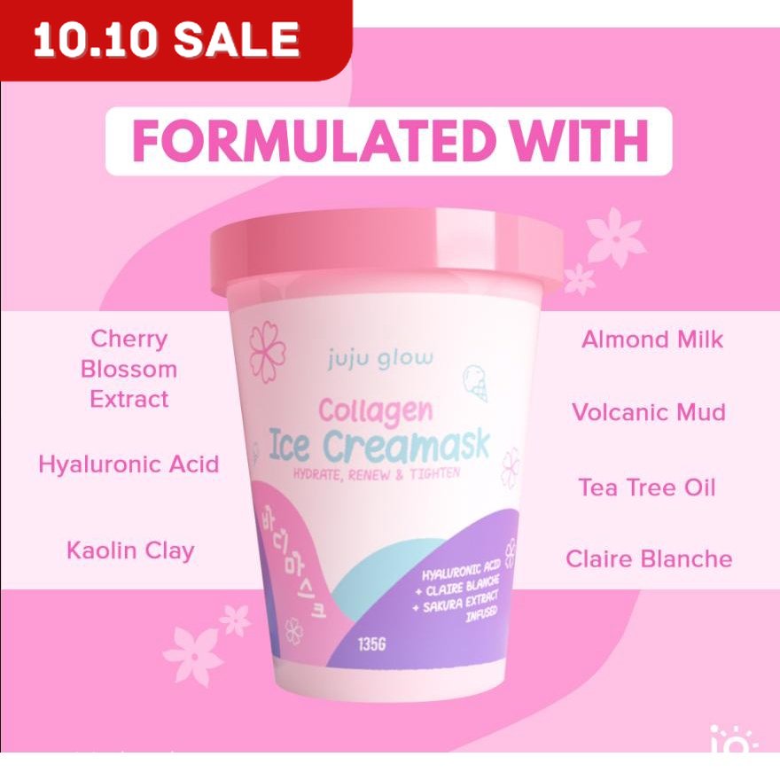 COLLAGEN ICE CREAM MASK by Juju Glow Shopee Philippines