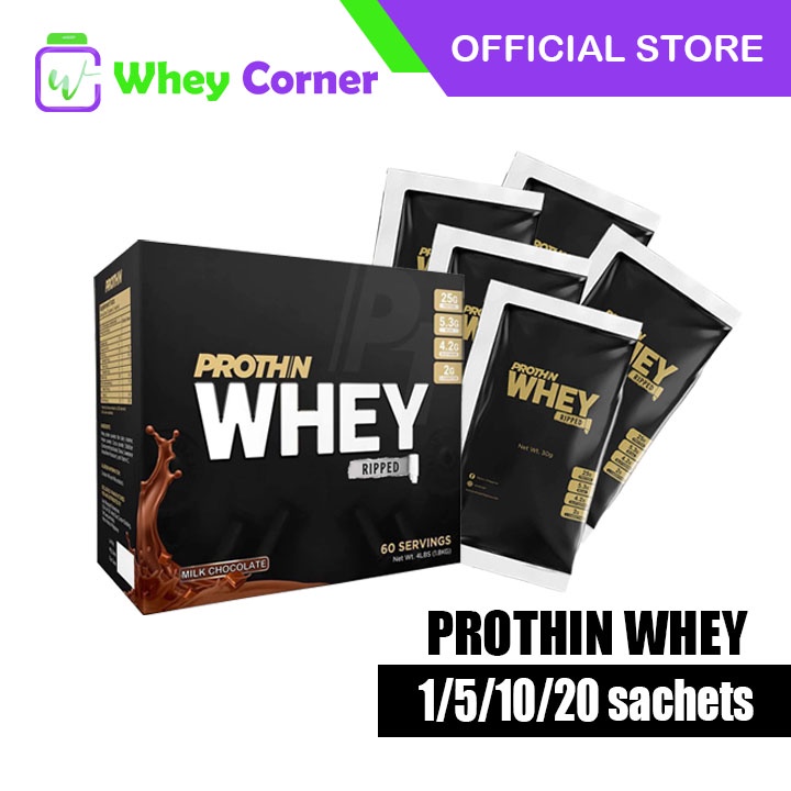 Prothin Whey Ripped 1 Sachet And 5 Sachets Trial Packs Chocolate And 