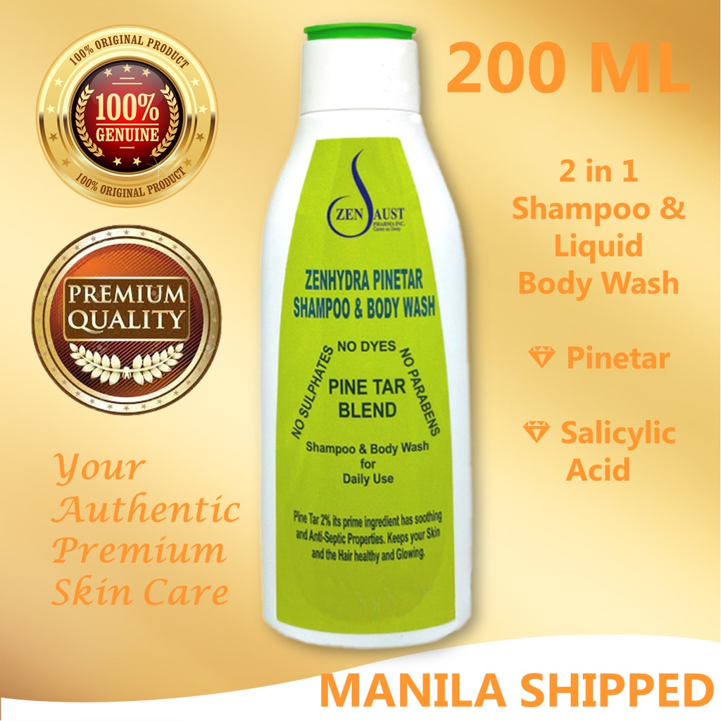 ZEN HYDRA pine tar SHAMPOO and BODY WASH SOAP 200 ml Psoriasis Itchy