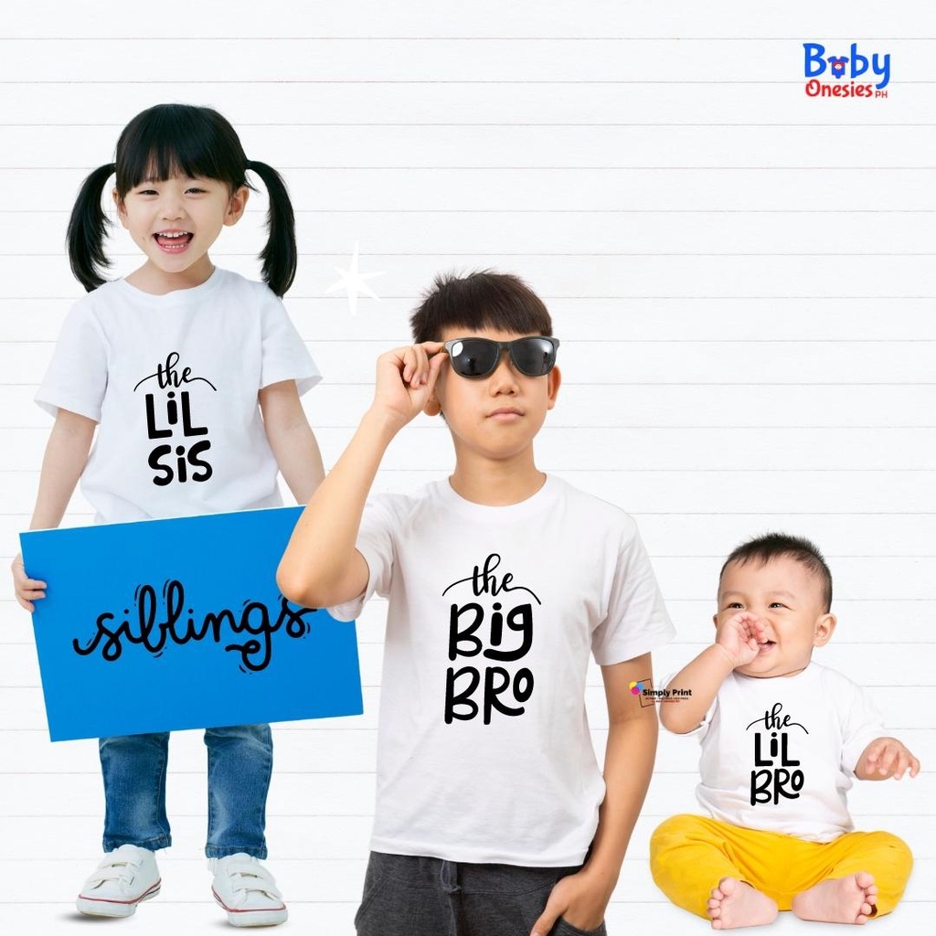 Cute Siblings Matching T-shirt Little Brother Little Sister Big Sis Big Bro Tees Baby Onesies PH