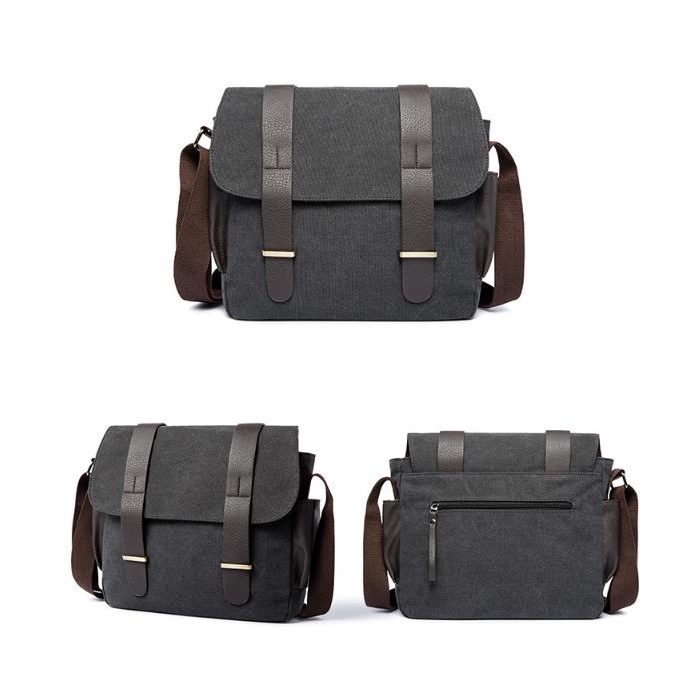 Men Canvas Messenger Bag Vintage Satchel Crossbody Shoulder Bag for Everyday Usetimetog