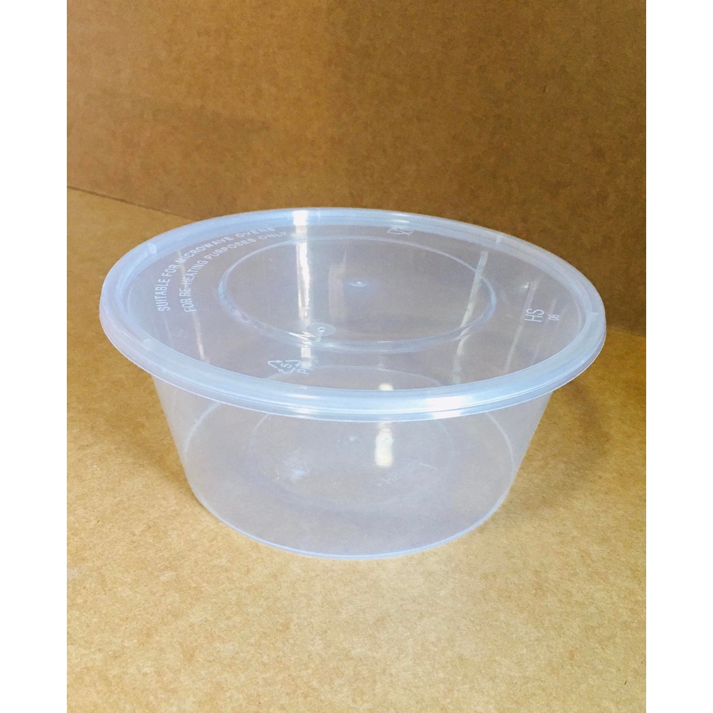 (50pcs) MICROWAVABLE PLASTIC LUNCH BOX ROUND 750ML