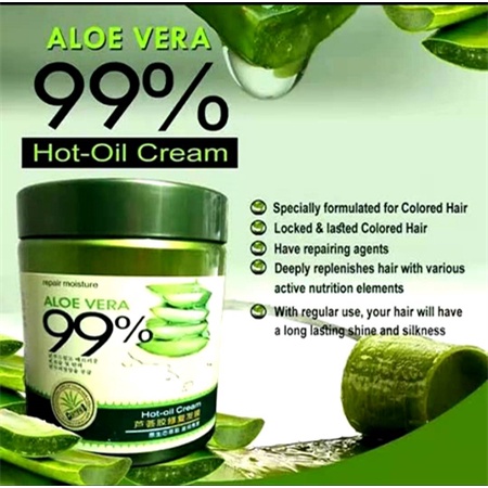 Aloe Vera 99% Repair Hair Film Moisture Treatment Hot Oil Cream Hair Mask 750gIn stock COD