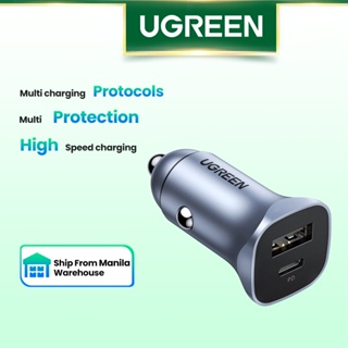 UGREEN Car Charger 30W Type C Fast USB Charger for iPhone 14 13 12 Xiaomi Car Charging Quick 4.0 3.0 Charge Moible Phone PD Charger