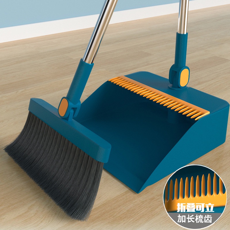 Foldable Broom Dustpan Set Household Floor Cleaning Set Rotating Broom