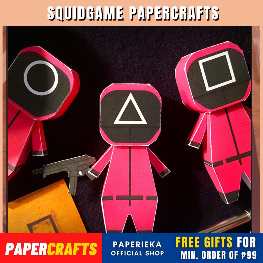 Squid Game Figure Papercraft / Papercrafts & Origami Set / Paperieka