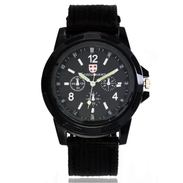 ▥▲SESE Gemius Military Analog Watch Unisex fashion Canvas Waterproof Watch Canvas-belt StrapWaterpro