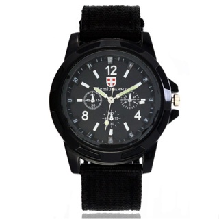 ▥▲SESE Gemius Military Analog Watch Unisex fashion Canvas Waterproof Watch Canvas-belt StrapWaterpro #4