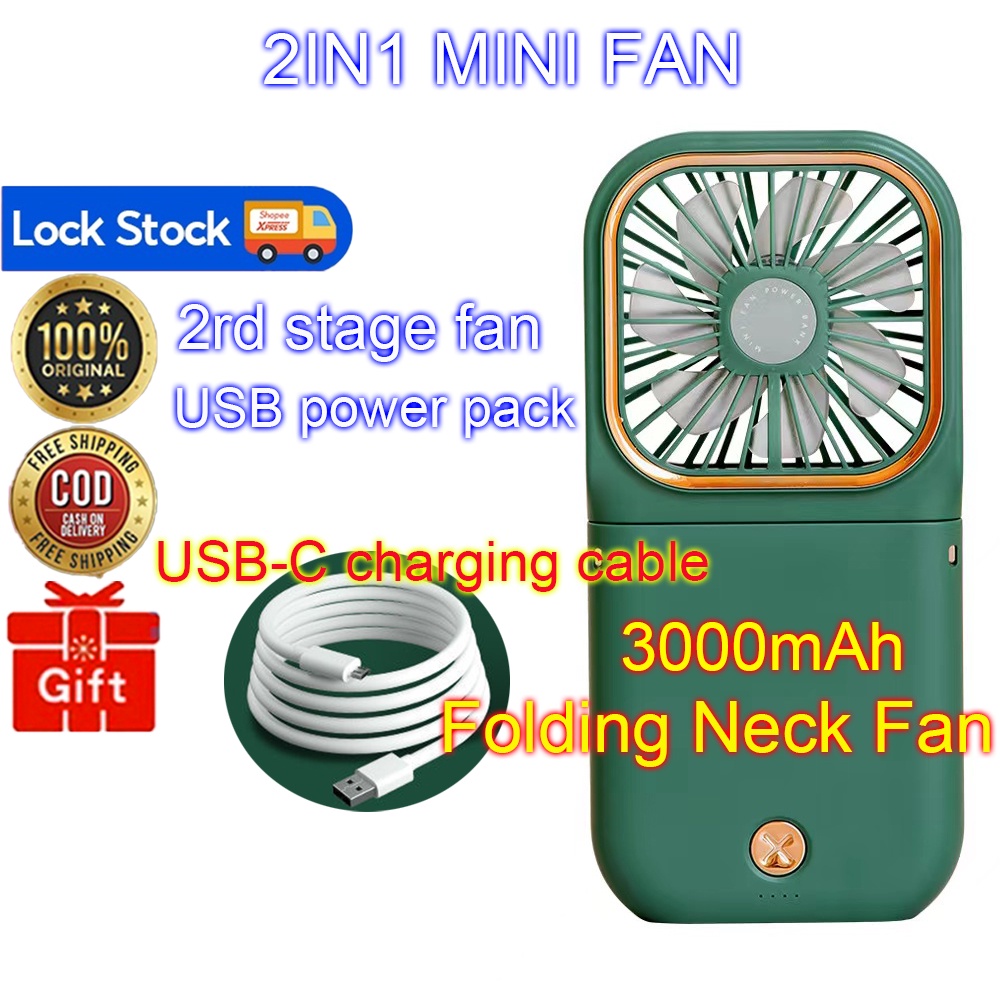Local Stock Foldable Pocket Fan Handheld Rechargeable Mini Fan with