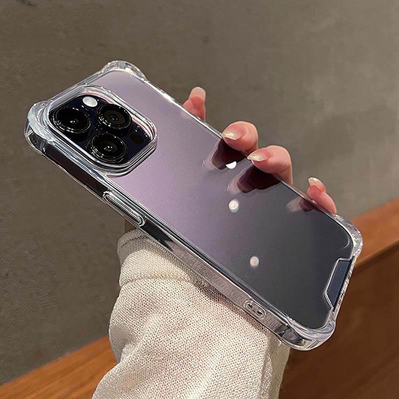 Luxury Transparent Airbag Shockproof Phone Case For iPhone 11 12 13 14 ...