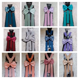 suspender and bowtie set for adult and kids
