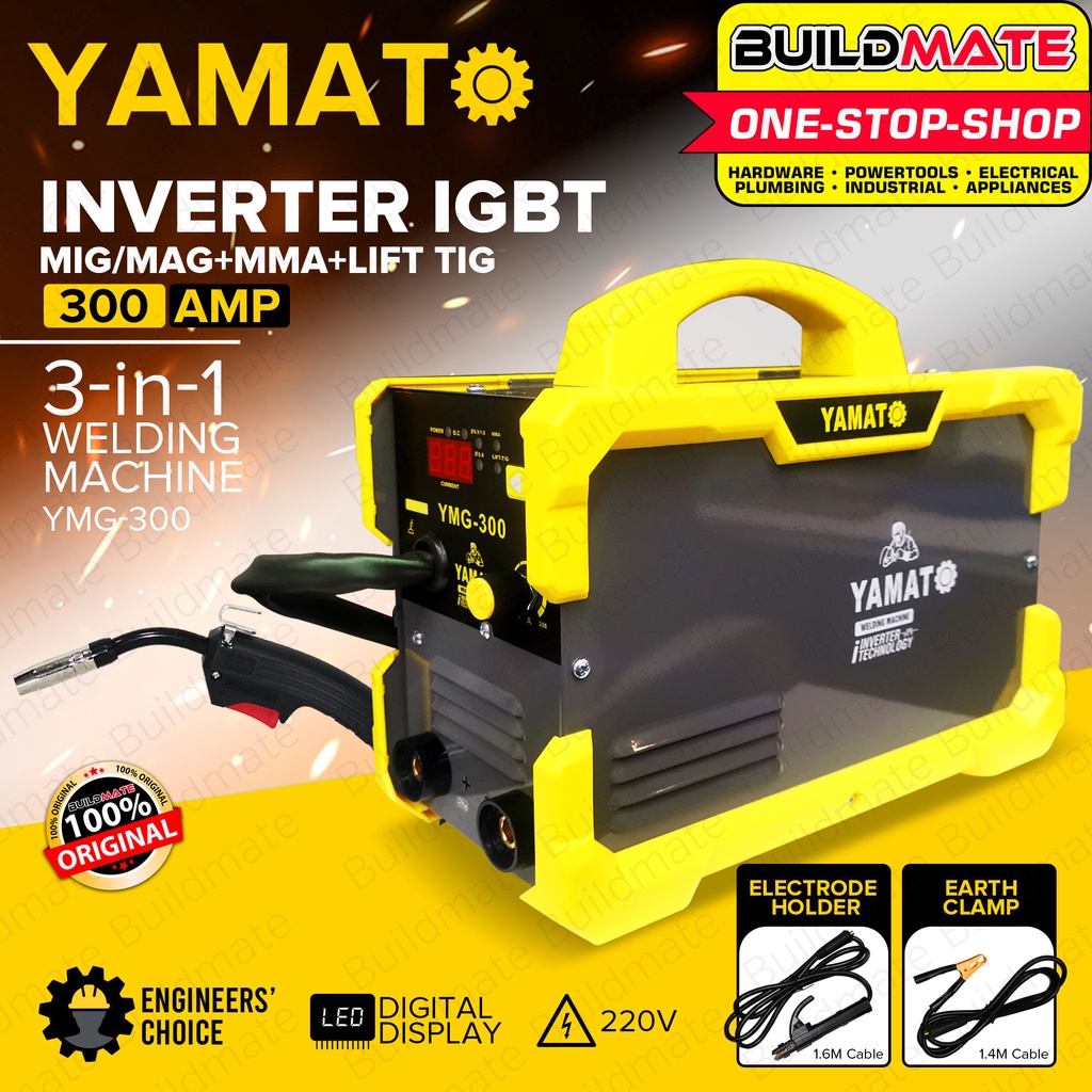 Yamato Japan 300a Gasless 3 In 1 Mig Tig Mma Igbt Portable Inverter Welding Machine •buildmate 