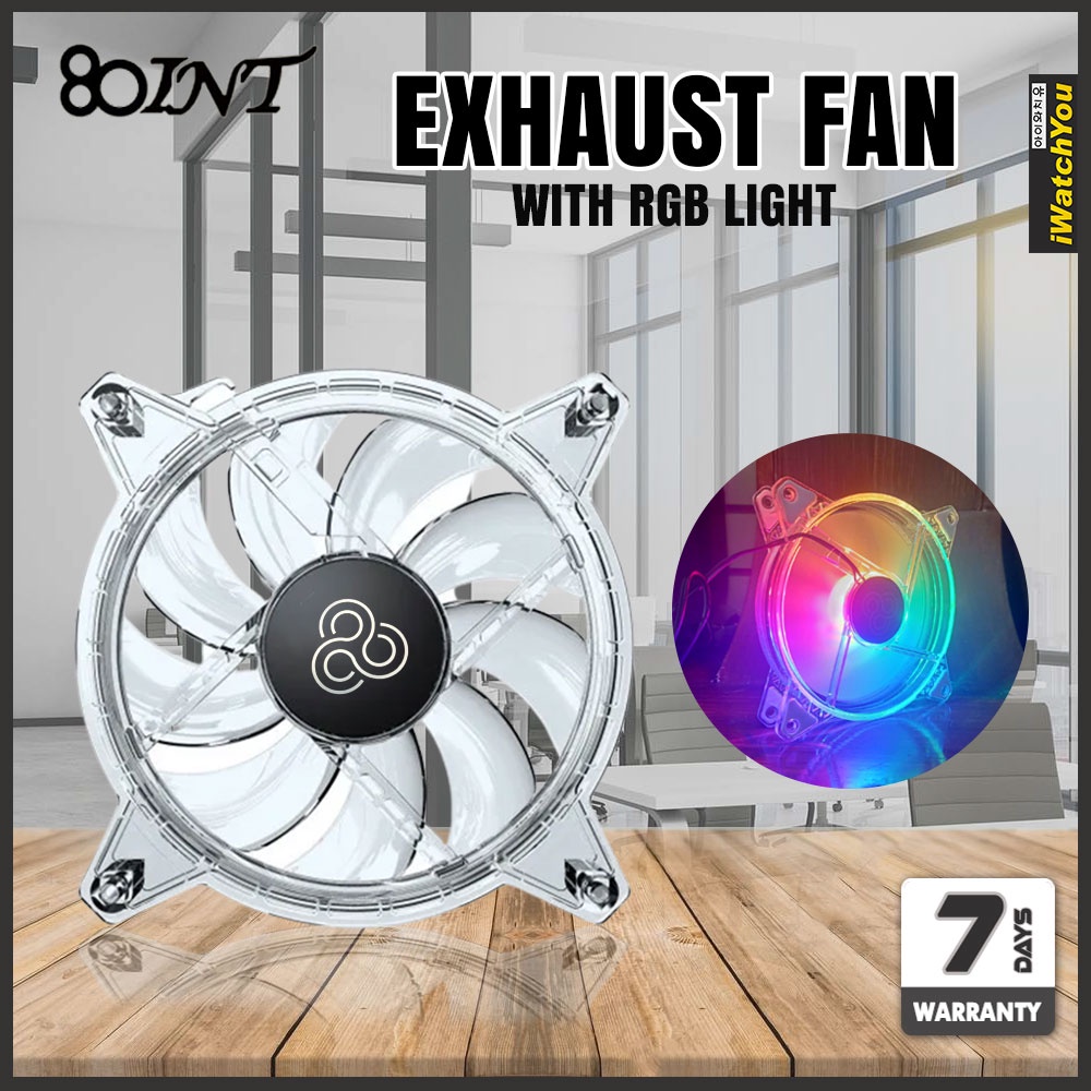 PC Exhaust Fan / 120mm size / with RGB lights / Silent / Big Airflow ...