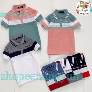 unisex kids polo shirt Tricolor fashion stretch cotton /for 1 year to 14 years/7 colors/DKK #1