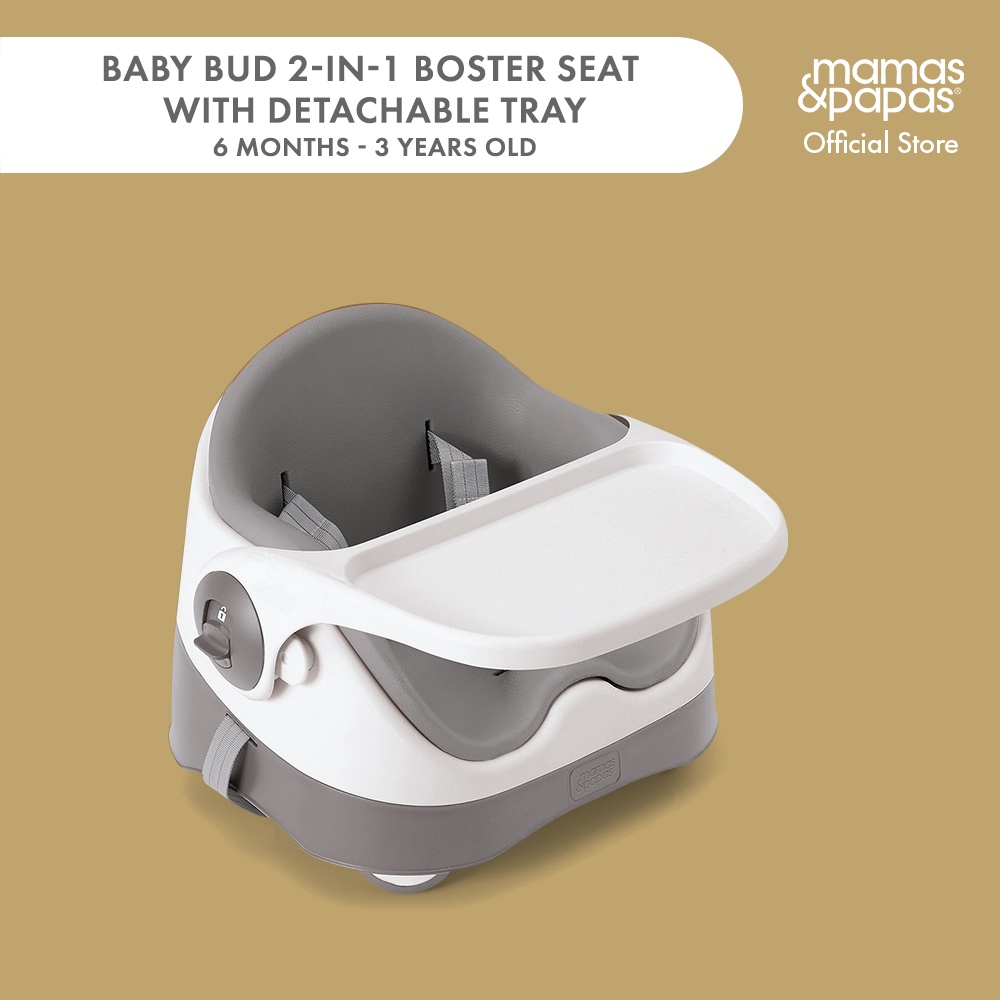 Mamas and Papas Baby Bud Booster Seat with Detachable Tray Pebble