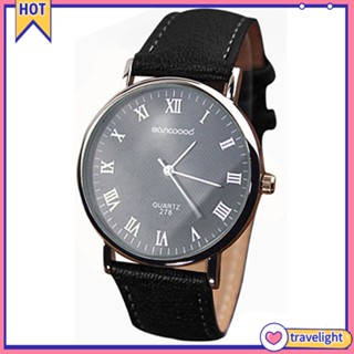 Men's Roman Numerals Dial Faux Leather Band Quartz Analog Business Wrist Watch #3