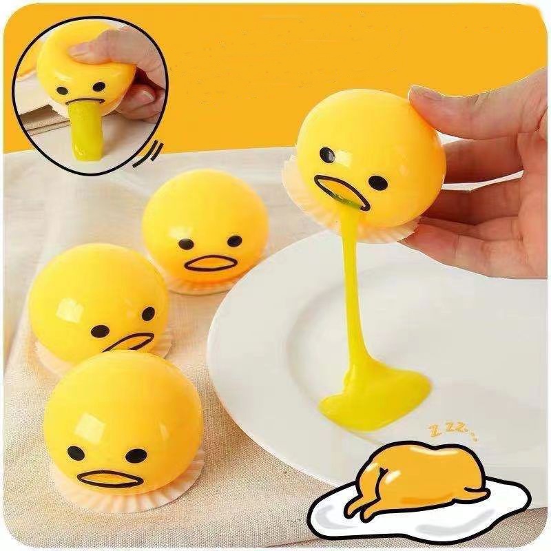 Creative Egg Yolk Toys Funny Vomit Cute Happy Relieve Stress Squeeze ...