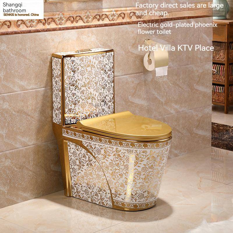 Golden Flower Toilet Color Toilet Water saving Flushing Toilet KTV