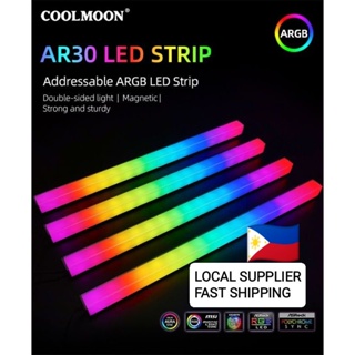 COOLMOON AR30 LED STRIP ADDRESSABLE 5V ARGB LIGHT STRIP DOUBLE SIDED LIGHT MAGNETIC ALLOY LIGHT BAR