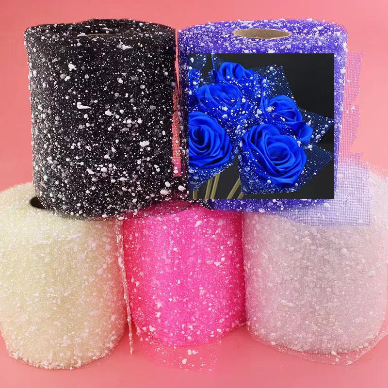 15 m/Roll 15 cm snow dot gauze flower shop packaging handmade ribbon rose wrapping paper