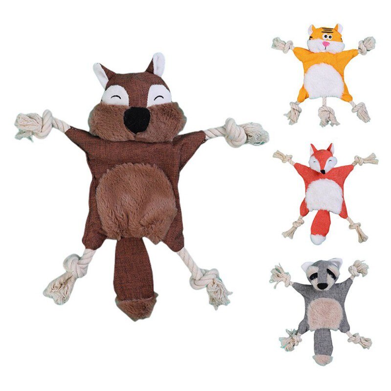 Funny Pet Dog Toy Fox Squirrel Stuffed Pet Puppy Squeaky Chew Antistress Toys Soft Plush Pets Supplies 9WZP #7