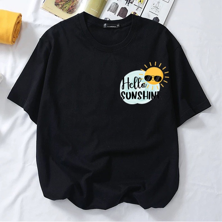 POPCLOSET HELLO SUNSHINE SUMMER VACATION T SHIRT WOMEN MEN COTTON T-SHIRT