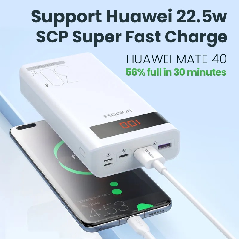 Romoss 30000mAh Powerbank Original Fast Charging PD Portable Charger Phone Battery Portable Source - Image 8