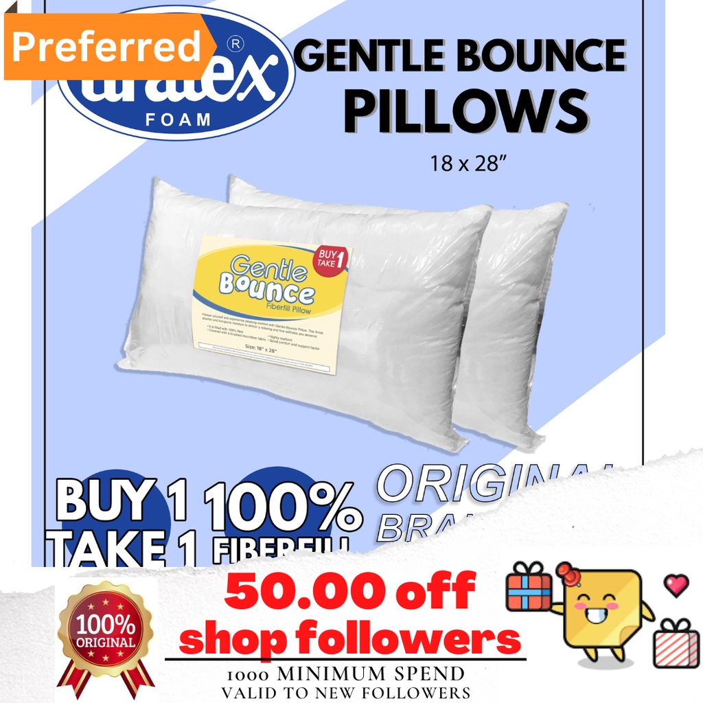 Uratex Pillow Buy 1 Take 1 Gentle Bounce Pillow Fiber Fill malambot