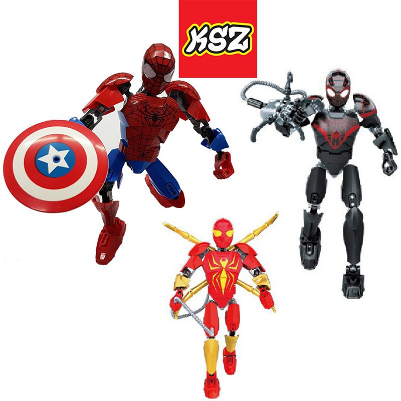 KSZ315 Spiderman Series Marvel Avengers Action Figures Assemble Model