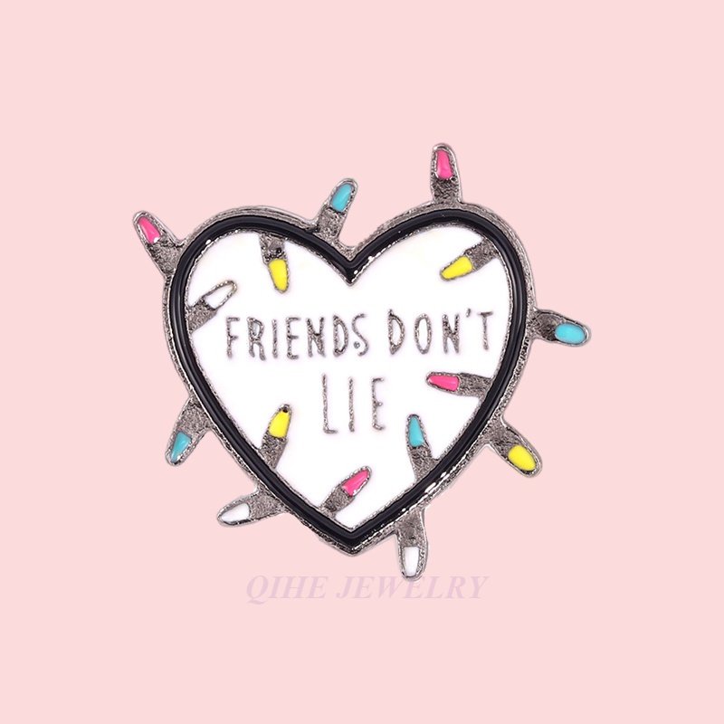 Friends Don't Lie Love Lapel Pin Backpack Badge Gifts for Friends Clothing Accessories Brooch