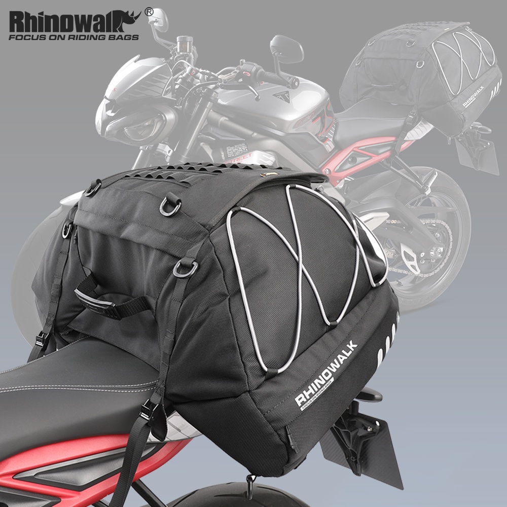 Rhinowalk 35L50L Motorcycle tail bag with Expand Waterproof riding