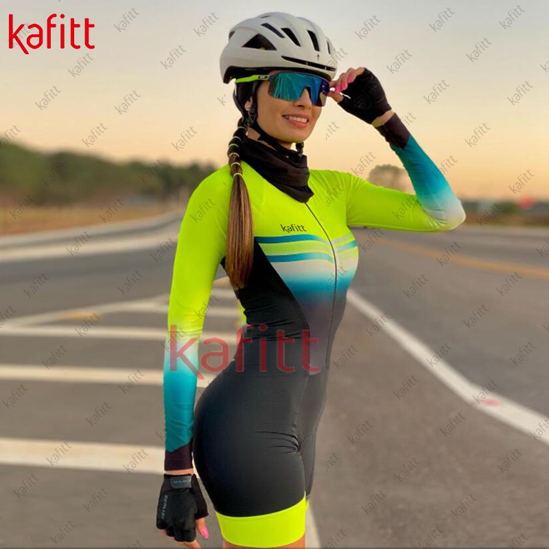 Kafitt vetement 2021 femme cycliste winter jumpsuits set cycling blouse