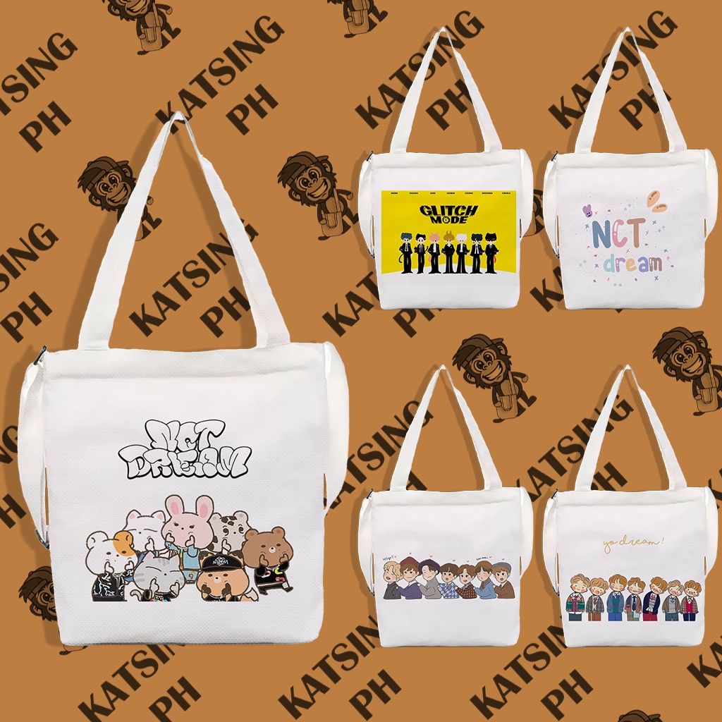 Kpop Canvas Sling X Tote NCT Dream Korean Cute Premium High Quality Print Katsa Tote Bag Pt