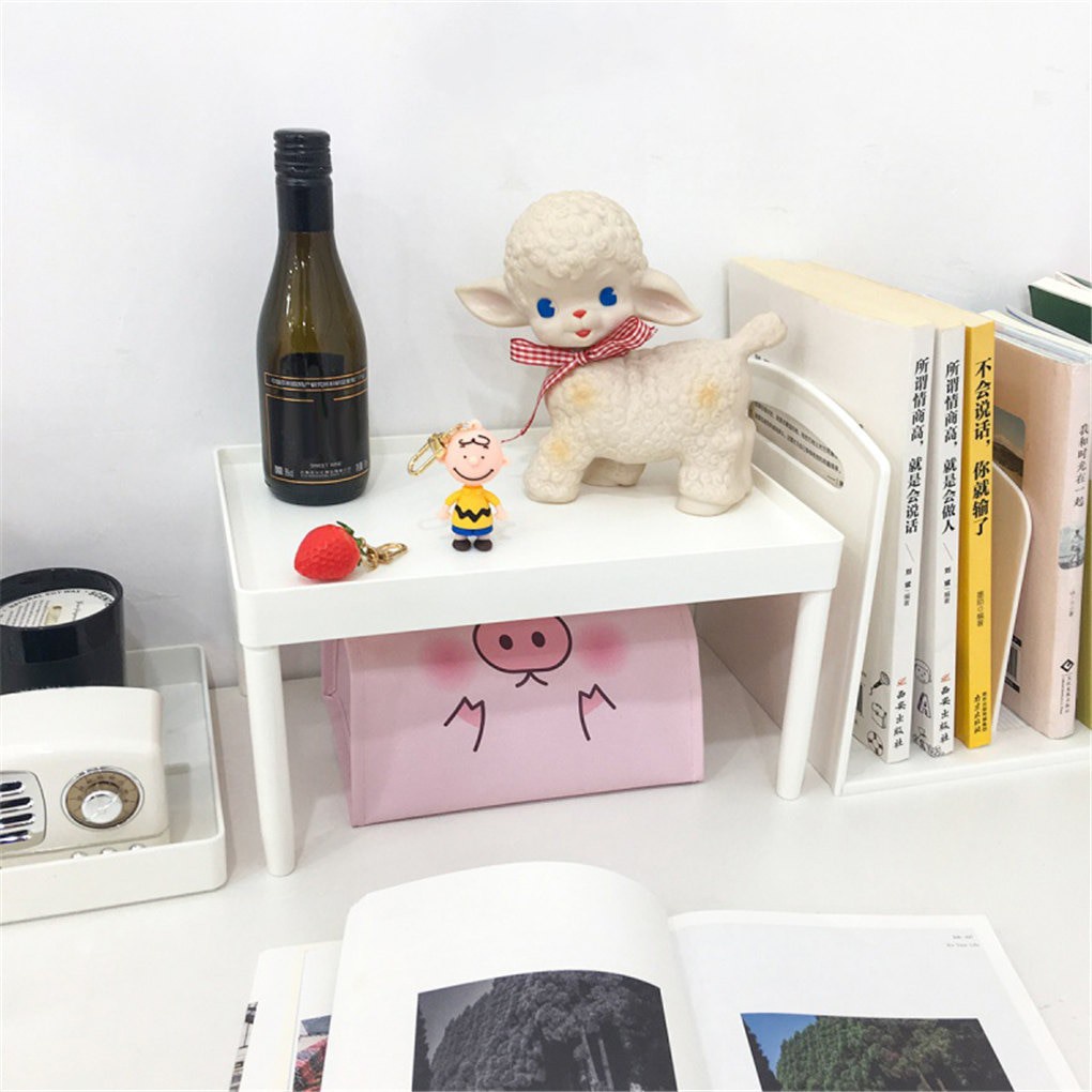 2 Layers Cosmetics Storage Rack Office Shelf Desk Organizer Stationary Container Sundries Stand