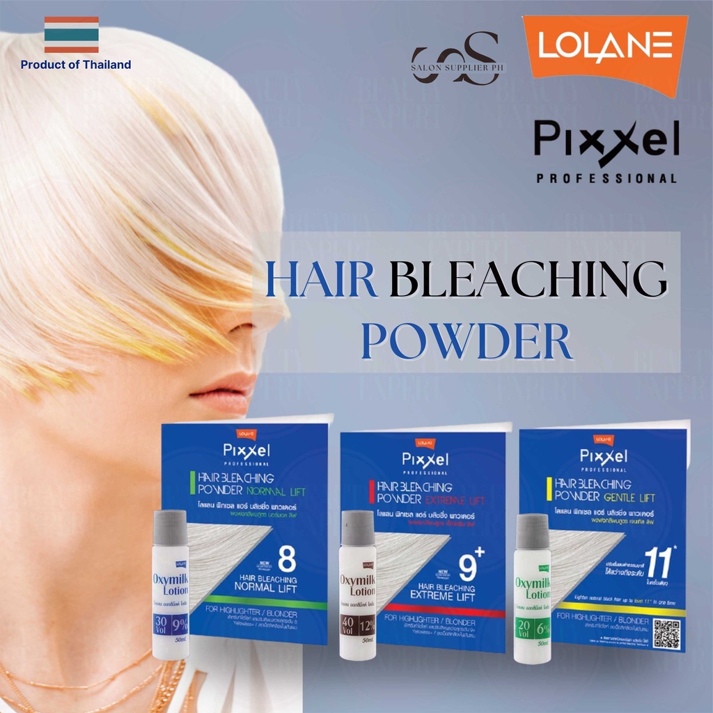 Lolane Hair Bleaching Powder Set 15g Small Pack 50ml Oxydant, Hair