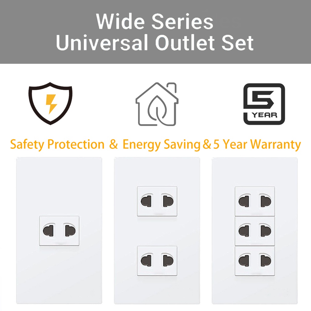 Outlet Wide Series 1Gang 2Gang 3Gang Outlet socket Universal Outlet Set