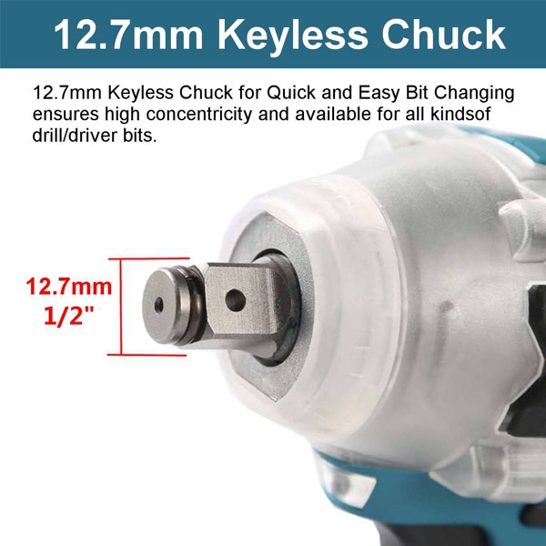 Makita Original Portable 6.0Ah 48V (2 Batteries) Cordless Brushless Electric Impact Wrench Tools Set