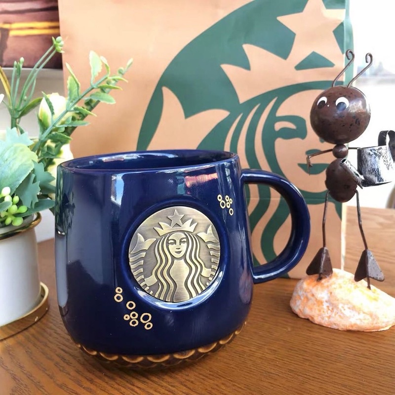 ceramic cup limited edition copper medal mug unisex couple cup gift coffee water #2