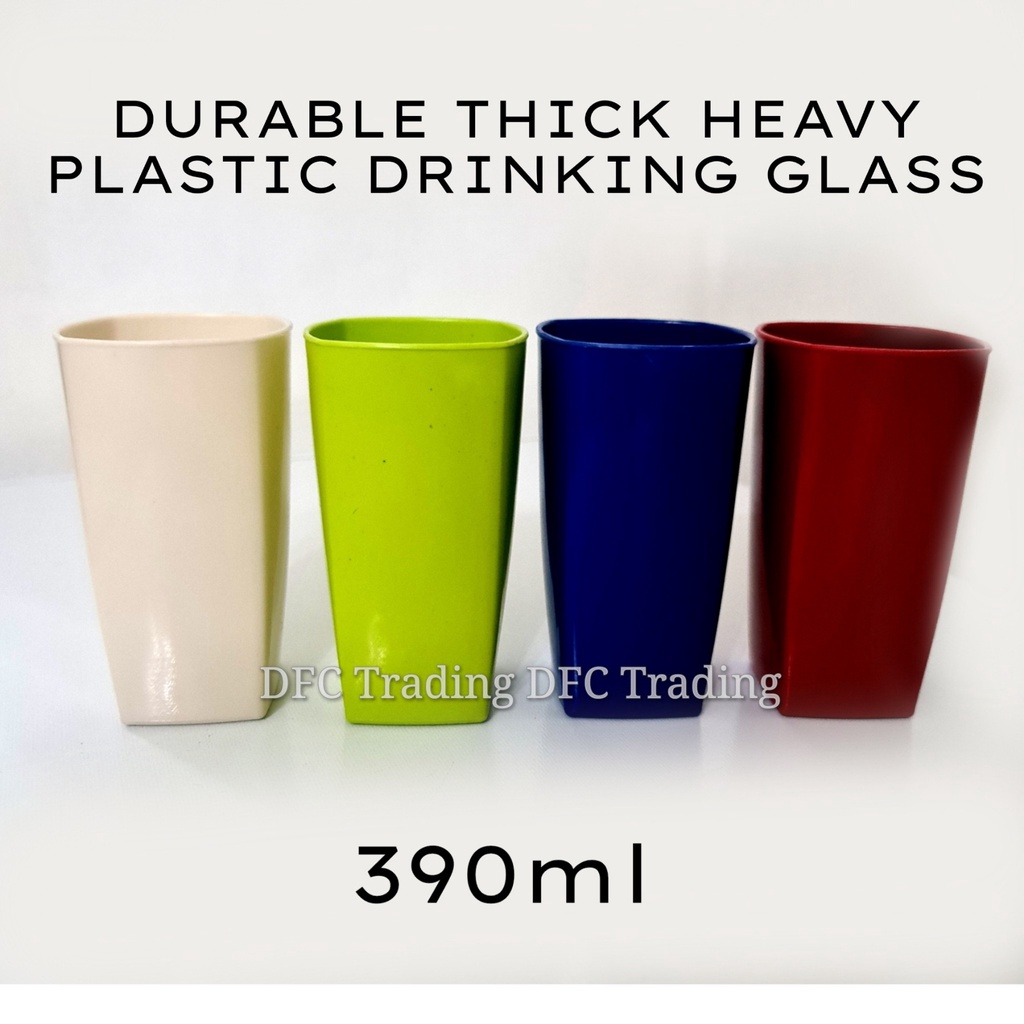 PLASTIC GLASS CUP 390ML DURABLE THICK REUSABLE UNBREAKABLE PHILIPPINE MADE Shopee Philippines