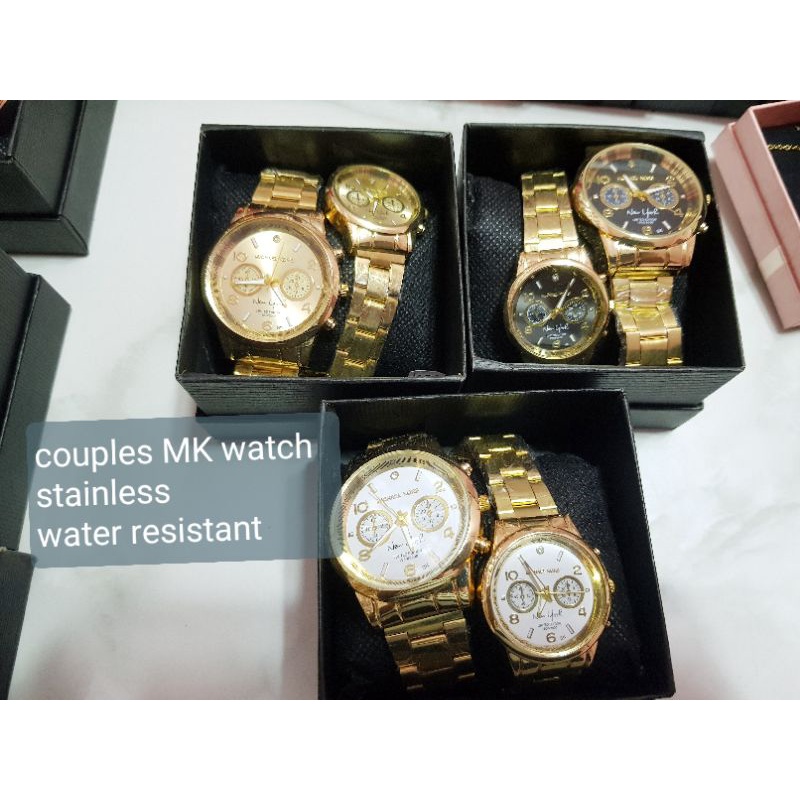 Couples watch stainless with free box