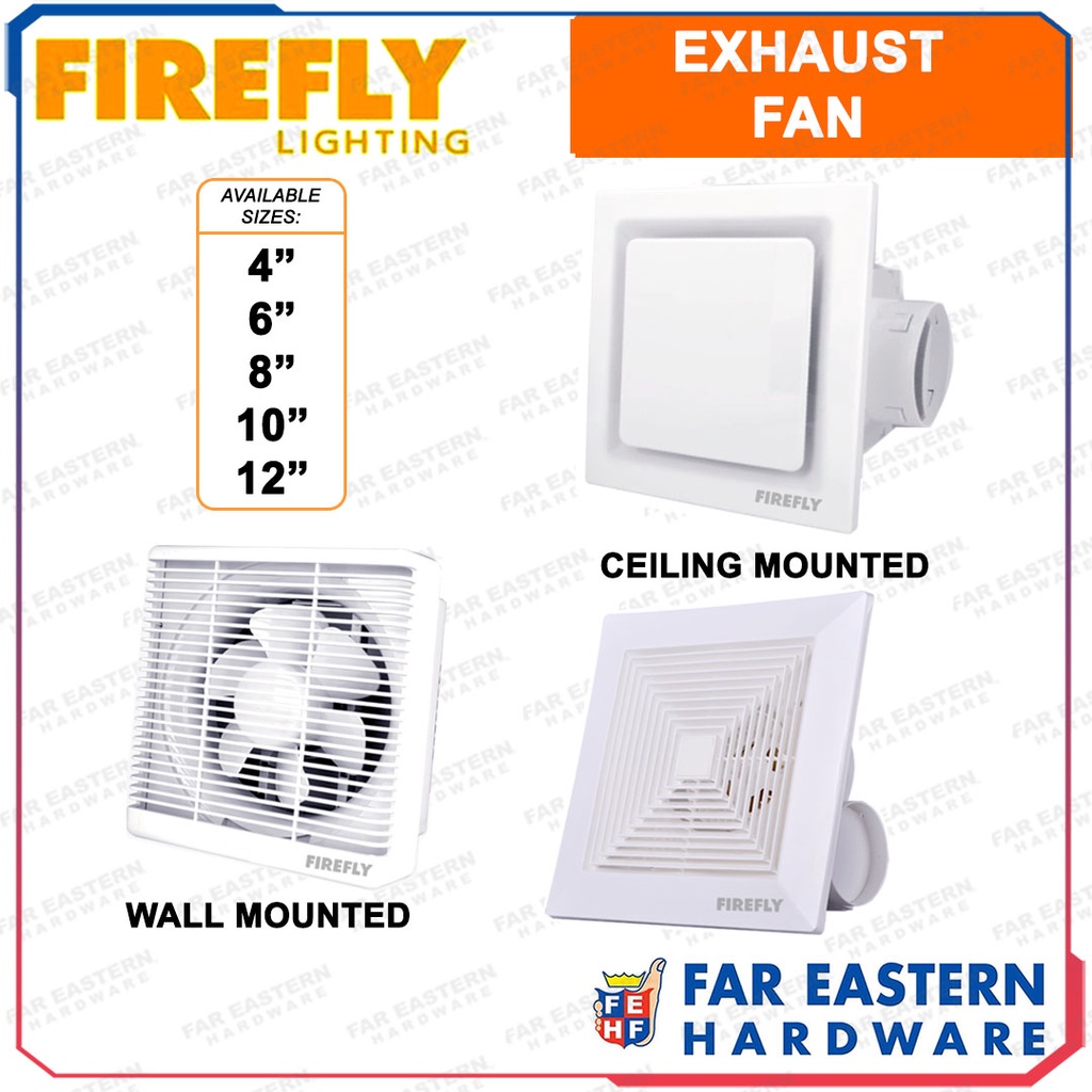 FIREFLY Ceiling Duct Wall Mounted Exhaust Bathroom Fan Air Ventilator