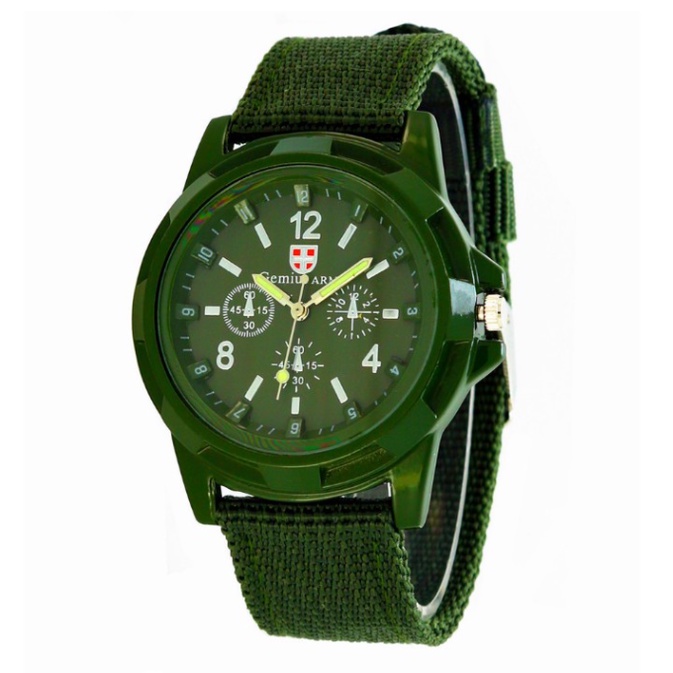 ▥▲SESE Gemius Military Analog Watch Unisex fashion Canvas Waterproof Watch Canvas-belt StrapWaterpro