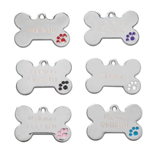 Personalized Stainless Steel Name Engraved ID Tags for Dog Collar Anti-Lost Pet Nameplate Pendant