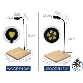 ▦▩LED Light Stand with Wooden Base for Indoor Succulent Plant Display, Wabi Kusa, Jarrarium, Mini Be #2