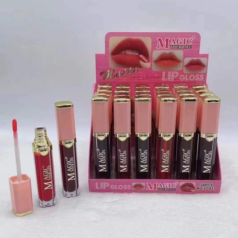 24Pcs Lip Glaze Long Lasting Liptint Waterproof Velvet Lip Tint Gloss