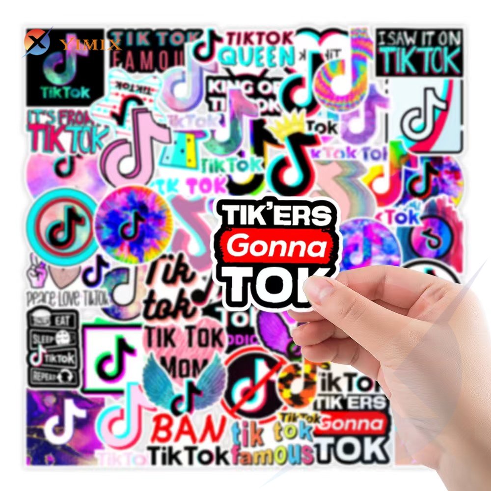 50PCS Tiktok Graffiti Cartoon Sticker Waterproof Vinyl Sticker Gift ...