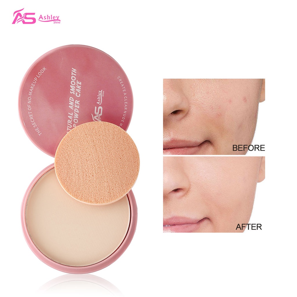 Ashley Shine Natural and Smooth face powder cake with flawless and nude
