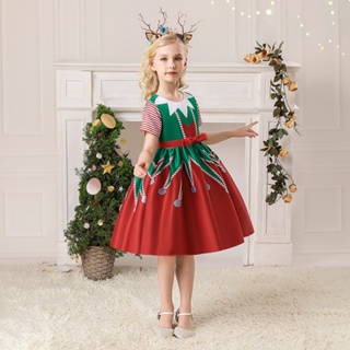 Kids Christmas Dresses for Girls 4 6 8 10 Yrs Children Party Evening Gown Santa Claus Xmas New Year Cosplay Princess Costume #9