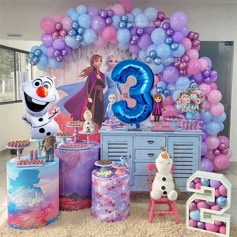 80Pcs/set Disney Alsa Anna Princess Balloon Olaf Party Balloons 32 inch ...